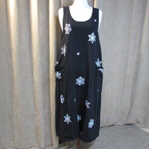 LA Artwear Vintage Cotton Snowflake Dress w/Pockets XL